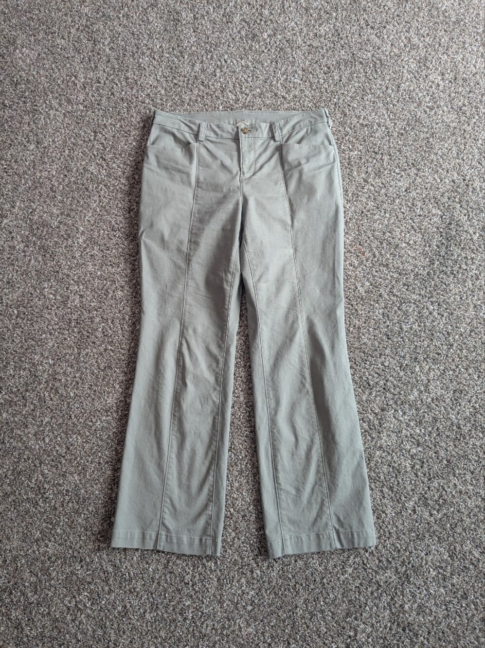 Duluth Trading Company Workday Warrior Chino Trousers Khaki Green Pants Size 12